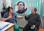 Traian Şerfezi (dreapta) nu e împăcat cu gândul că organele fiului său, Şerban Şerfezi (medalion), au putut fi traficate pe bani. 
